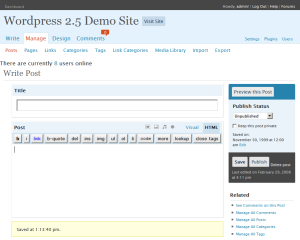 Wordpress 2.5 - Write Post