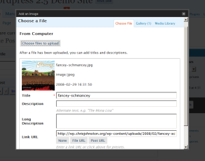 WordPress 2.5 - Media Uploader